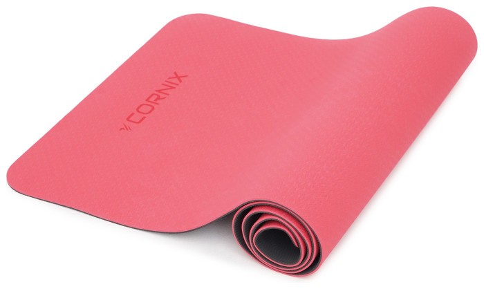 Коврик спортивный Cornix TPE 183 x 61 x 0.6 см для йоги и фитнеса XR-0006 Red/Black