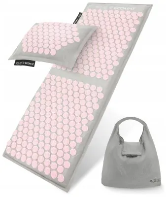 Коврик акупунктурный с подушкой 4FIZJO Eco Mat XL Аппликатор Кузнецова Grey/Pink (P-5907739313607)