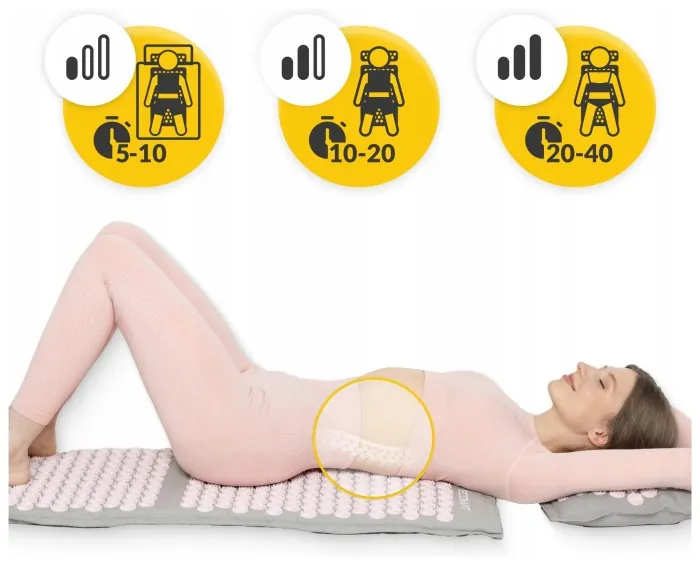 Коврик акупунктурный с подушкой 4FIZJO Eco Mat XL Аппликатор Кузнецова Grey/Pink (P-5907739313607)