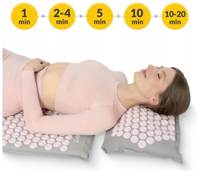 Коврик акупунктурный с подушкой 4FIZJO Eco Mat XL Аппликатор Кузнецова Grey/Pink (P-5907739313607)
