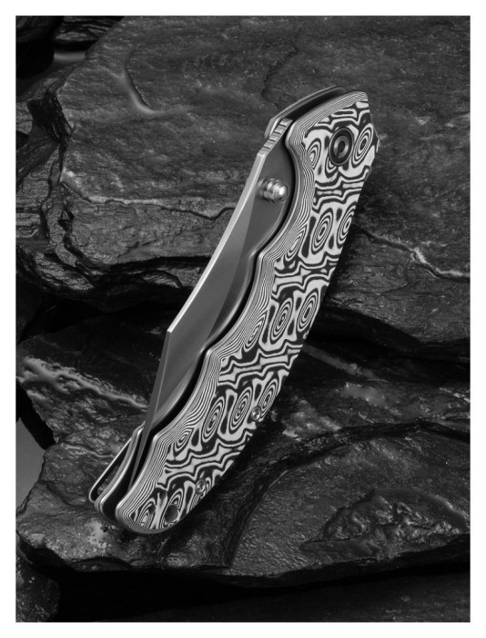Ніж складаний туристичний Civivi Pentad (8.8 см) Nitro-V / Micarta чорний/білий