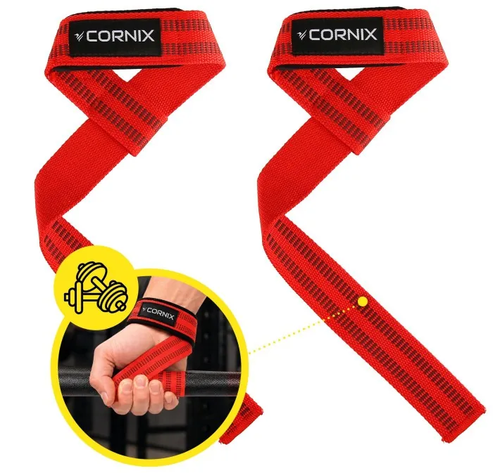 Лямки атлетичні для тяги Cornix Lifting Straps XR-0505 Red