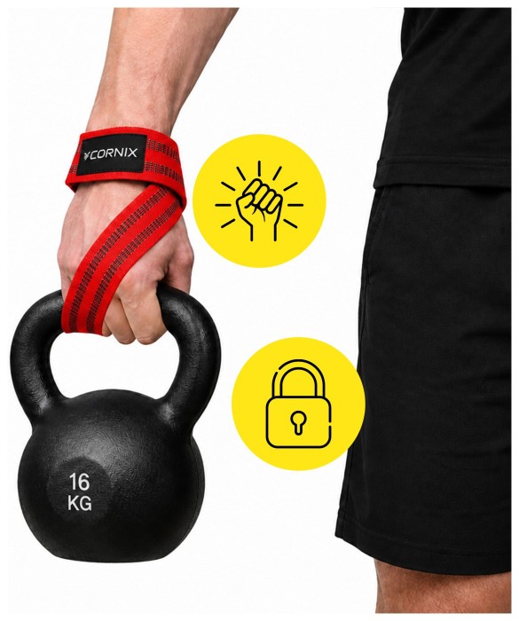 Лямки атлетичні для тяги Cornix Lifting Straps XR-0505 Red