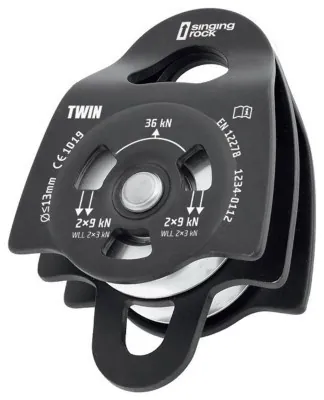 Блок ролик Singing Rock Pulley Twin Roll Black