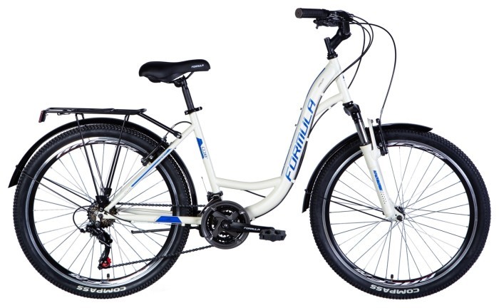 Велосипед ST 26" Formula OMEGA AM Vbr рама- с багажником задн St с крылом St 2024 (белый (м))