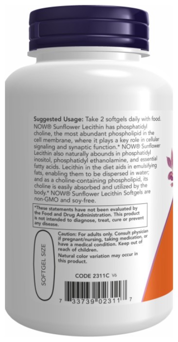 Sunflower Lecithin 1200 mg - 100 sgels