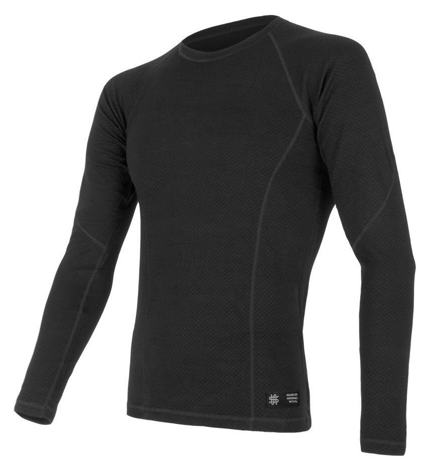 Термофутболка чоловіча Sensor Merino DF LS black 15100021, SM11M-black, укр, укр