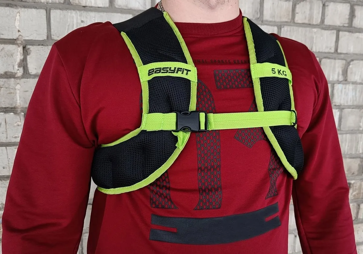 Жилет-обтяжувач EasyFit JetPack 5 кг з металевими кульками (Чорний)