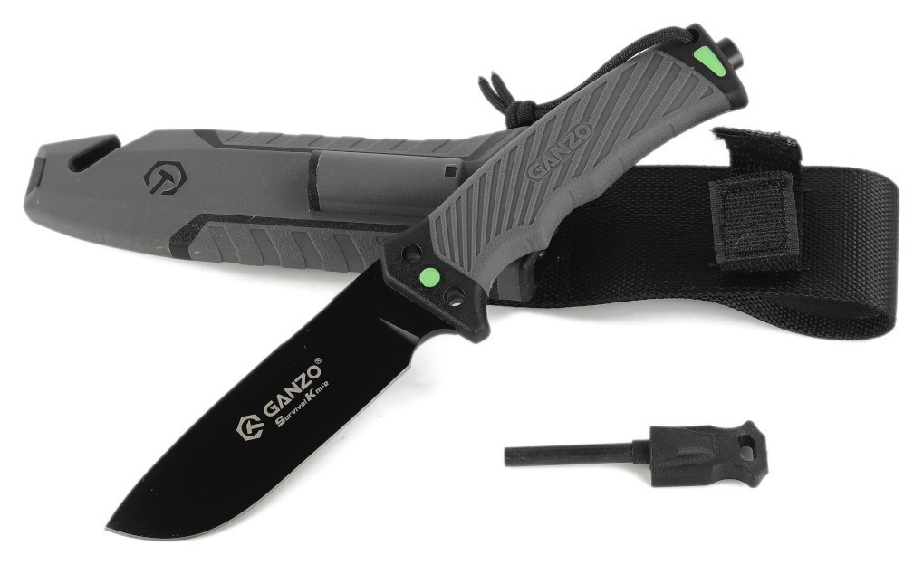 Ніж Ganzo G8012V2-GY сiрий (G8012V2-GY) з паракордом, укр, укр