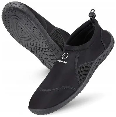 Взуття для пляжу (аквашузи) TSUNAMI Slip-On для плавання та водних видів спорту Size 32 Black (P-5905973406215)