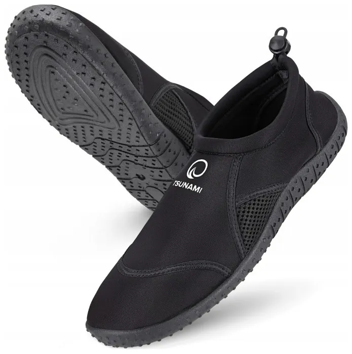 Взуття для пляжу (аквашузи) TSUNAMI Slip-On для плавання та водних видів спорту Size 32 Black (P-5905973406215)
