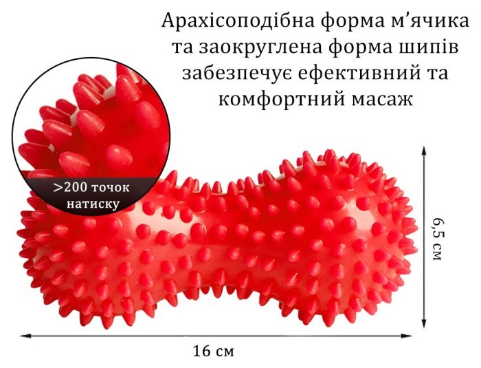 Масажний м'ячик EasyFit Goober з шипами червоний