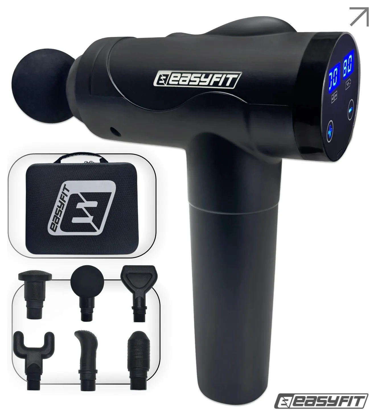 Перкусійний масажер для спини EasyFit Vibe 6 насадок, 30 режимів (EFIT_EF-2072)