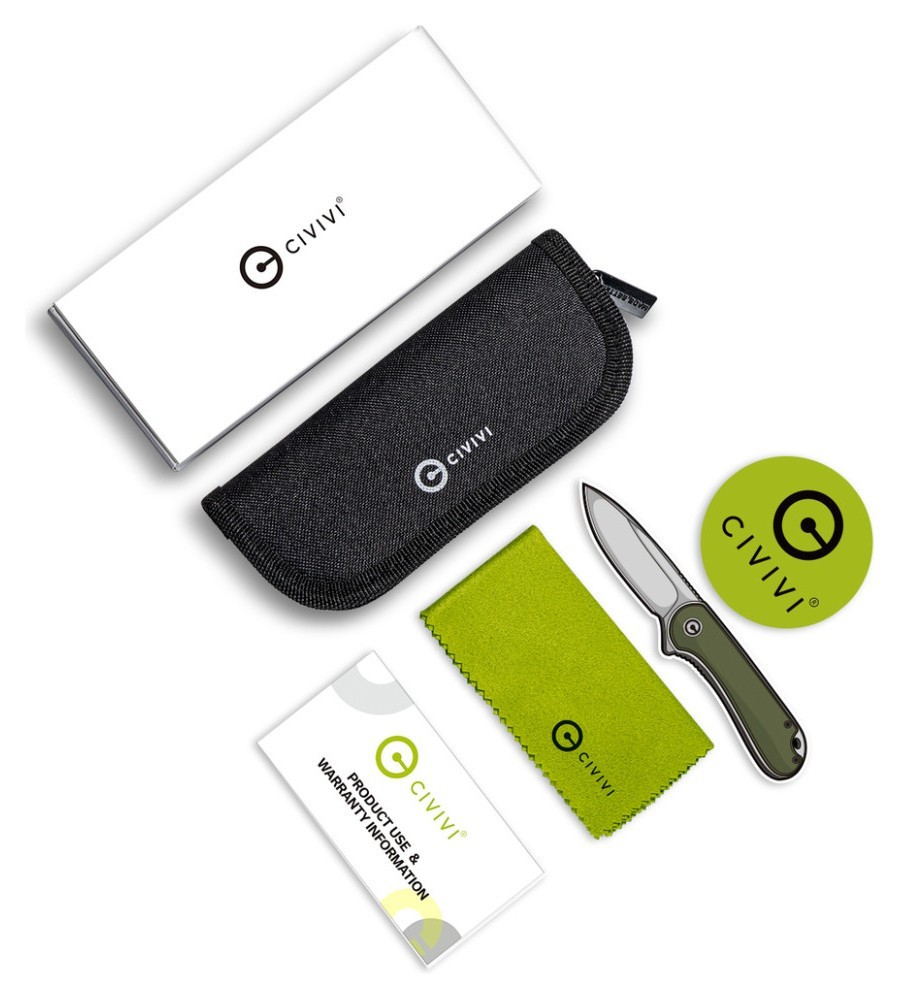 Ніж складаний Civivi Qubit Green Aluminum C22030E-DS1, укр, укр