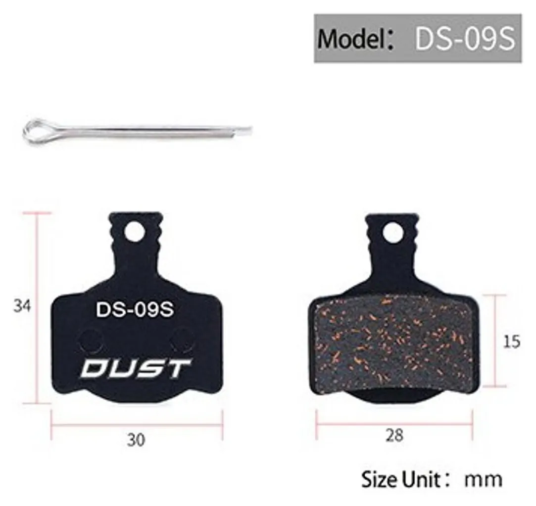 Колодки гальмівні disc Напівметал DUST DS-09S MAGURA MT2、MT4、MT6、MT8 AM (брендоване пакування) (BRS-022)