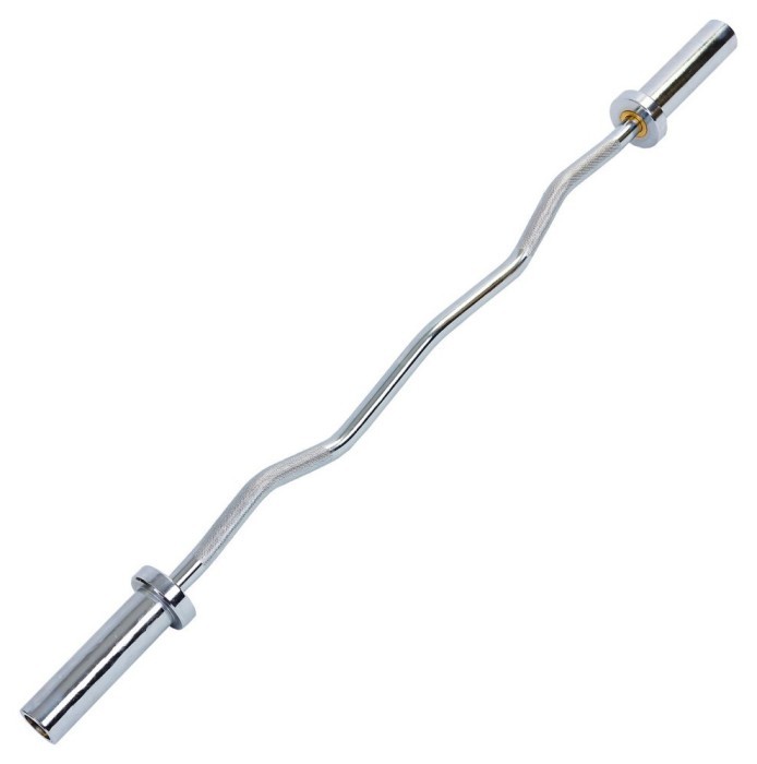 Гриф для штанги стальной хромированный Олимпийский W-образный с подшипником длина 1,2м ø50мм Record TA-5721-2 (1,2м, 8кг, без замков, хром)