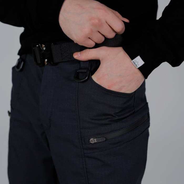 Брюки мужские Slavni реп стоп темно-синие, Брюки мужские повседневные Slavni Revolt темно-синие