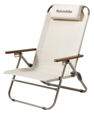 Крісло складане з регульованим нахилом Naturehike CNK2550JJ012, вуглецева сталь, бежевий