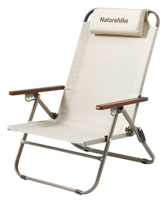 Крісло складане з регульованим нахилом Naturehike CNK2550JJ012, вуглецева сталь, бежевий