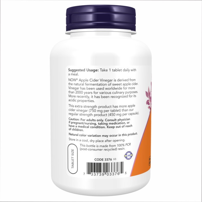 Apple Cider Vinegar 750 mg - 180 tabs
