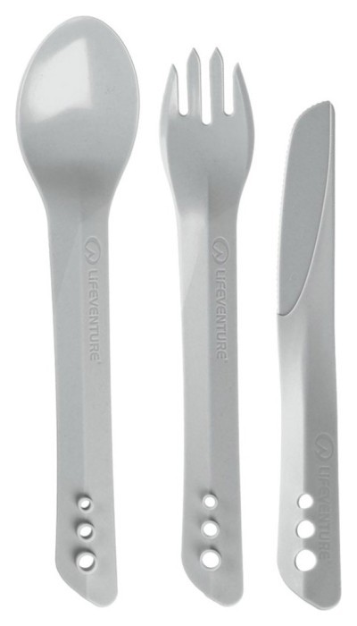 Вилка, ложка, ніж Lifeventure Ellipse Cutlery light grey, укр, укр