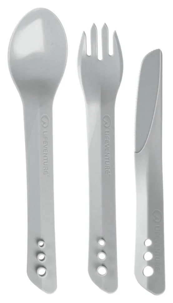 Вилка, ложка, ніж Lifeventure Ellipse Cutlery light grey (75018)