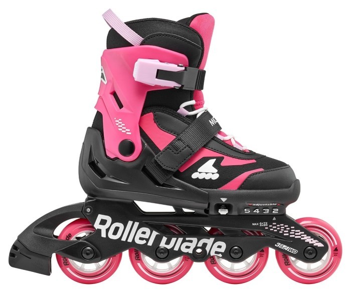 Комплект роликові ковзани Rollerblade Microblade black-pink + захист