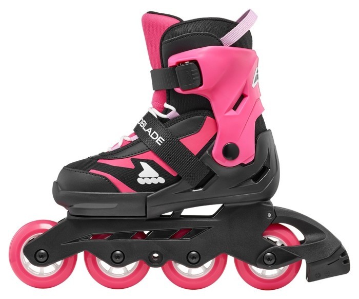 Комплект роликові ковзани Rollerblade Microblade black-pink + захист