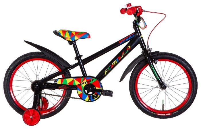 Велосипед ST 18" Formula SPORT BH рама-9" черный 2024 крылья, звонок