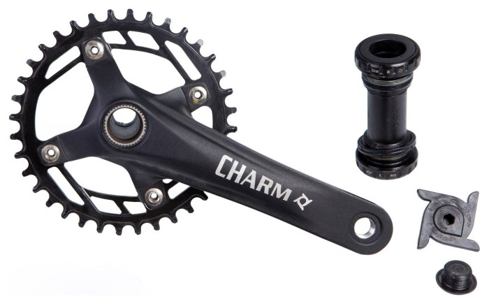 Шатун с кареткой в комплекте AL L170мм 36T з інтегр.віссю чорний PROWHEEL CHARM-36-TT (без лапки), укр, укр