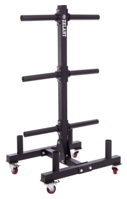 Стійка вертикальна для млинців дисків та грифів пересувна Zelart TA-2273 (метал, розмір 80х63х148, 5см, чорний)