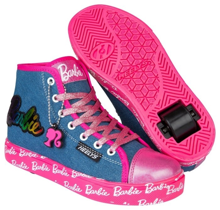 Роликові кросівки Heelys X Barbie Hustle Denim Pink Rainbow Child HE101075, укр, укр