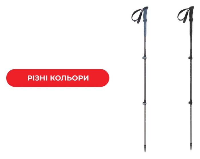 Трекінгова палиця 3-сек. Naturehike ST 03 7075 AL NH17D017-D, сірий, укр, укр