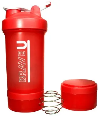 Shaker with containers 3 in 1 - 600ml Red