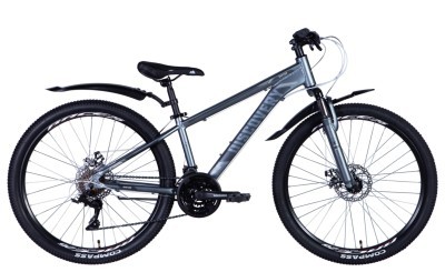 Велосипед 26" Discovery BASTION AM DD 2024 (серо-черный (м))
