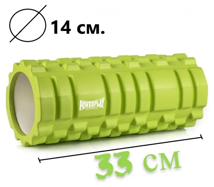 Массажный ролик (роллер) PowerPlay 4025 Massage Roller Зеленый (33x14см.)