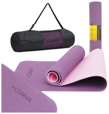 Коврики спортивные Cornix TPE 183 x 61 x 0.6 см для йоги и фитнеса XR-0007 Plum/Rose
