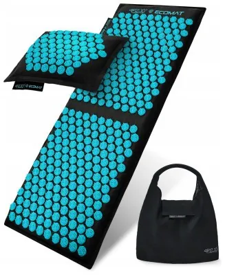 Коврик акупунктурный с подушкой 4FIZJO Eco Mat XL Аппликатор Кузнецова Black/Blue (P-5907739317452)
