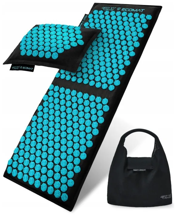 Килимок акупунктурний з подушкою 4FIZJO Eco Mat XL Аплікатор Кузнєцова Black/Blue (P-5907739317452)