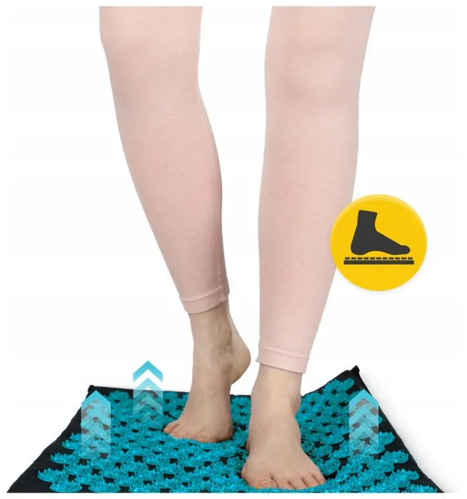 Килимок акупунктурний з подушкою 4FIZJO Eco Mat XL Аплікатор Кузнєцова Black/Blue (P-5907739317452)
