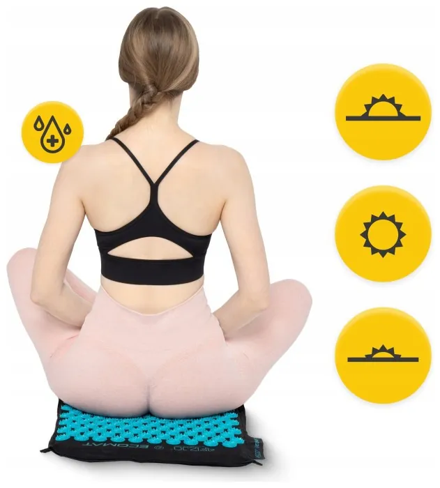 Килимок акупунктурний з подушкою 4FIZJO Eco Mat XL Аплікатор Кузнєцова Black/Blue (P-5907739317452)