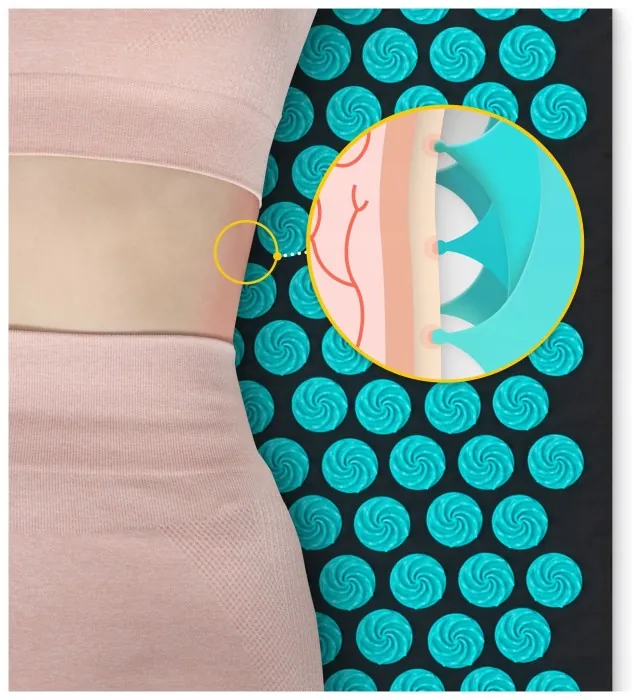 Килимок акупунктурний з подушкою 4FIZJO Eco Mat XL Аплікатор Кузнєцова Black/Blue (P-5907739317452)