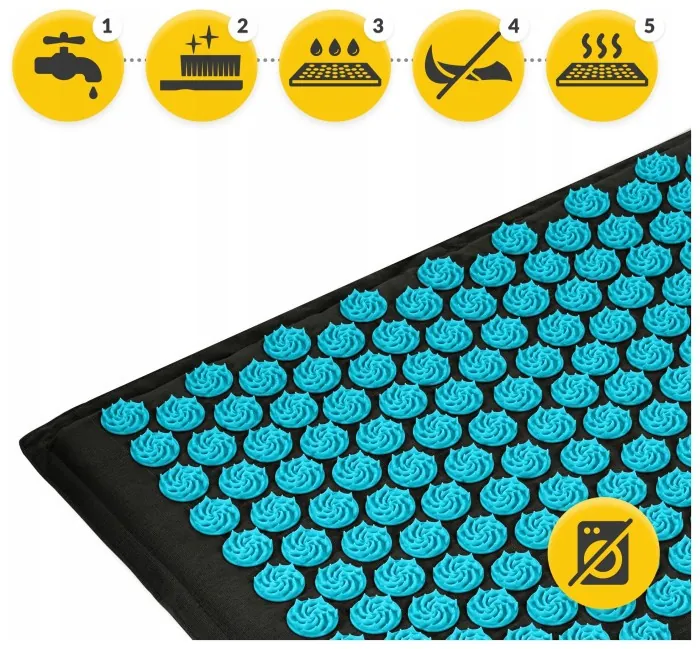 Килимок акупунктурний з подушкою 4FIZJO Eco Mat XL Аплікатор Кузнєцова Black/Blue (P-5907739317452)