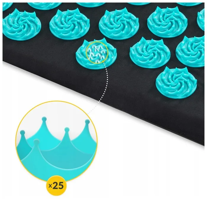 Килимок акупунктурний з подушкою 4FIZJO Eco Mat XL Аплікатор Кузнєцова Black/Blue (P-5907739317452)