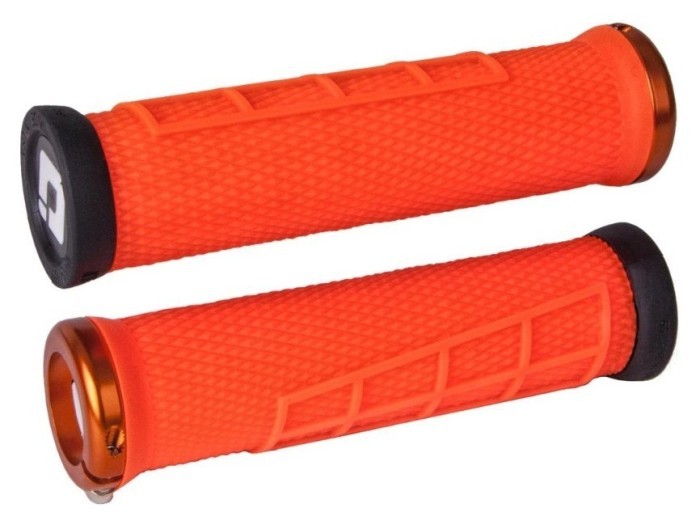 Гріпси ODI Elite Flow, V2.1 Lock On, Brt Orange w/Orange Clamp, помаранчеві з помаранчевими замками, укр, укр