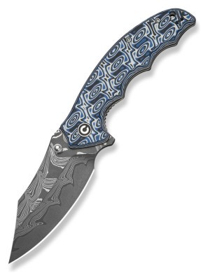 Ніж складаний туристичний Civivi Pentad (8.8 см) Damascus / Micarta синій/білий