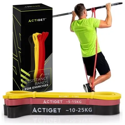 Еспандер-петля Actiget Power Band 2-25 кг (резина для фітнесу та спорту) набір 3 шт ACT0047