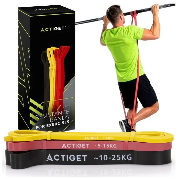 Еспандер-петля Actiget Power Band 2-25 кг (резина для фітнесу та спорту) набір 3 шт ACT0047