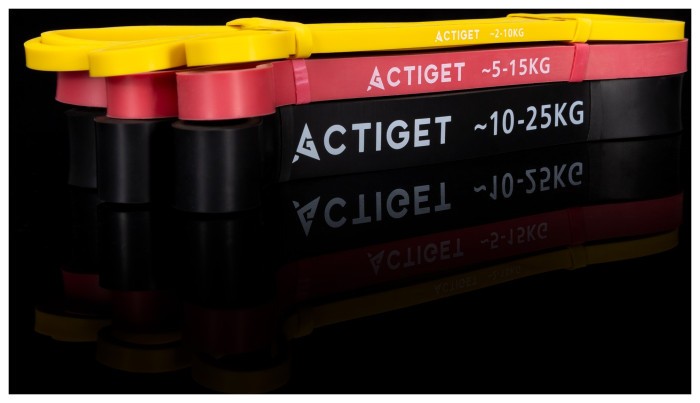 Еспандер-петля Actiget Power Band 2-25 кг (резина для фітнесу та спорту) набір 3 шт ACT0047