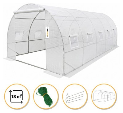 Посилена садова теплиця парник LEOBRO Garden 18м2 White (LB-18M25W)